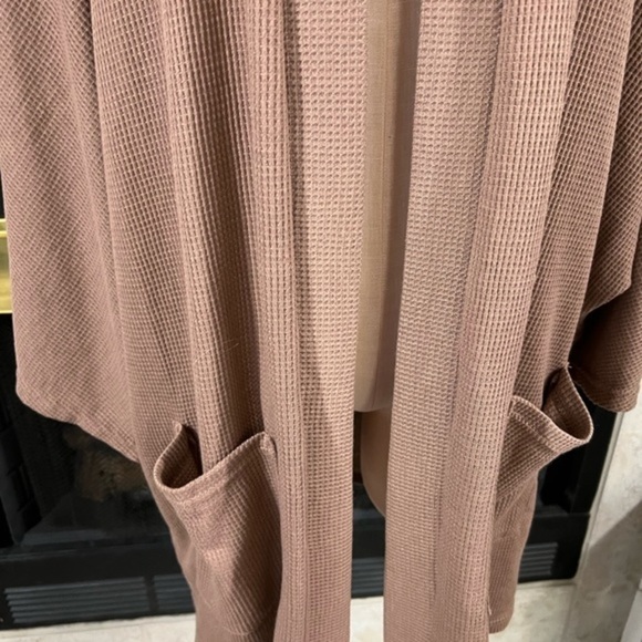 Grace Karin Waffle Knit Open Cardigan With Pockets And Wide Bat Sleeves - Picture 2 of 12